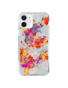 Coque iPhone 12 et 12 Pro Terre Map Monde Mother Earth...