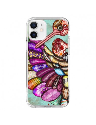 Coque iPhone 12 et 12 Pro Paon Multicolore Eco Bird - Maximilian San