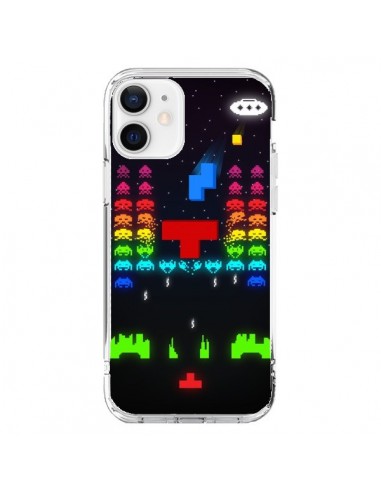 Coque iPhone 12 et 12 Pro Invatris Space Invaders Tetris Jeu - Maximilian San