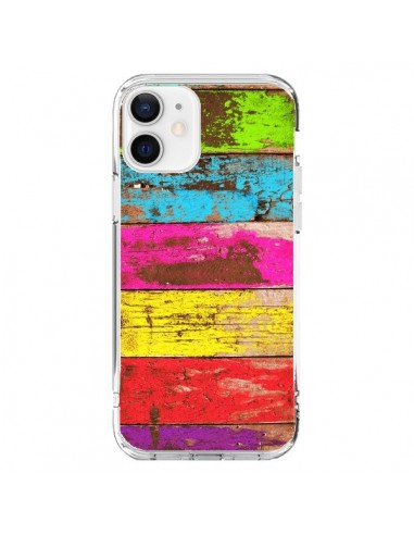 Coque iPhone 12 et 12 Pro Bois Coloré Vintage - Maximilian San