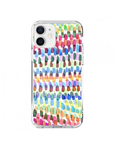 Coque iPhone 12 et 12 Pro Artsy Strokes Stripes Colorful - Ninola Design