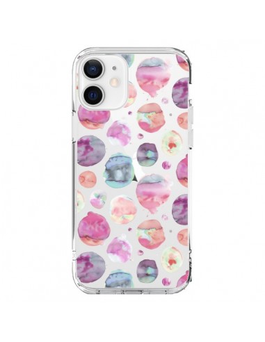 Coque iPhone 12 et 12 Pro Big Watery Dots Pink - Ninola Design