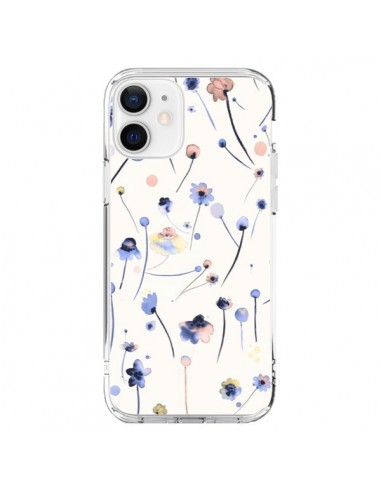 Coque iPhone 12 et 12 Pro Blue Soft Flowers - Ninola Design