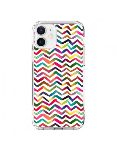 Coque iPhone 12 et 12 Pro Chevron Stripes Multicolored - Ninola Design
