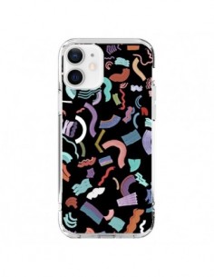 iPhone 12 and 12 Pro Case Curly and Zigzag Stripes Black...