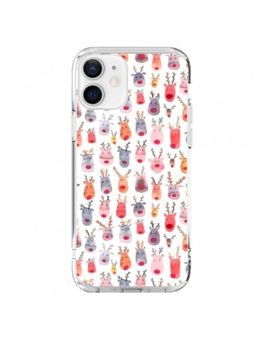 Coque iPhone 12 et 12 Pro Cute Winter Reindeers - Ninola Design
