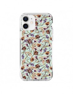 Coque iPhone 12 et 12 Pro Dry Blue Flowers - Ninola Design