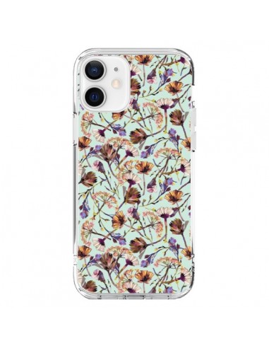 Coque iPhone 12 et 12 Pro Dry Blue Flowers - Ninola Design