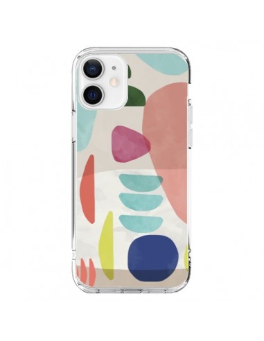 Coque iPhone 12 et 12 Pro Moody Geometry Multi White - Ninola Design