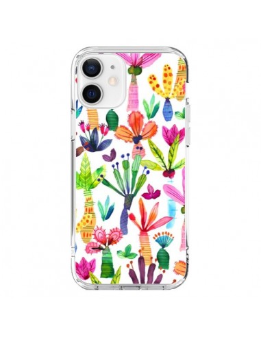 iPhone 12 and 12 Pro Case Overlapped WaterColor Dots Flowers - Ninola Design