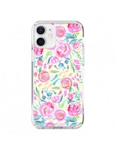 Coque iPhone 12 et 12 Pro Speckled Watercolor Pink -...