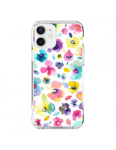 Cover iPhone 12 e 12 Pro Fiori Colorati Pittura - Ninola Design