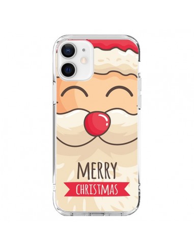 Coque iPhone 12 et 12 Pro Moustache du Père Noël Merry Christmas - Nico