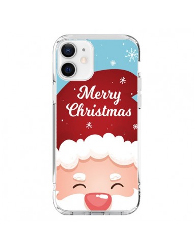 Coque iPhone 12 et 12 Pro Bonnet du Père Noël Merry Christmas - Nico