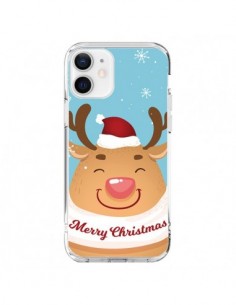 Coque iPhone 12 et 12 Pro Renne de Noël Merry Christmas -...