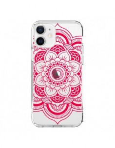 Coque iPhone 12 et 12 Pro Mandala Rose Fushia Azteque...