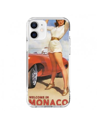 Coque iPhone 12 et 12 Pro Welcome to Monaco Vintage Pin Up - Nico