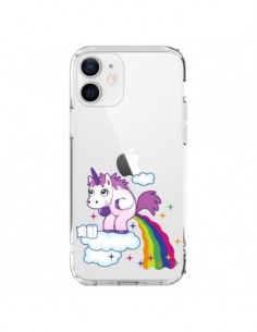 Coque iPhone 12 et 12 Pro Licorne Caca Arc en Ciel...