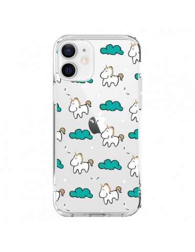 Coque iPhone 12 et 12 Pro Licorne et Nuages Transparente - Nico