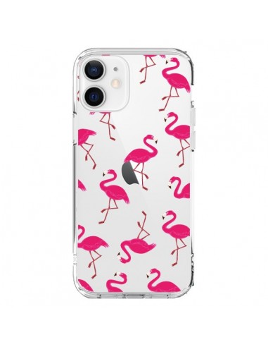 Coque iPhone 12 et 12 Pro flamant Rose et Flamingo Transparente - Nico