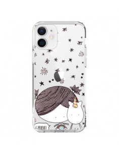 Coque iPhone 12 et 12 Pro Petite Fille et Licorne I...