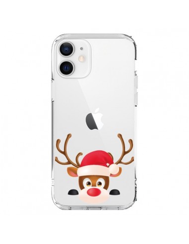 Coque iPhone 12 et 12 Pro Renne de Noël transparente - Nico