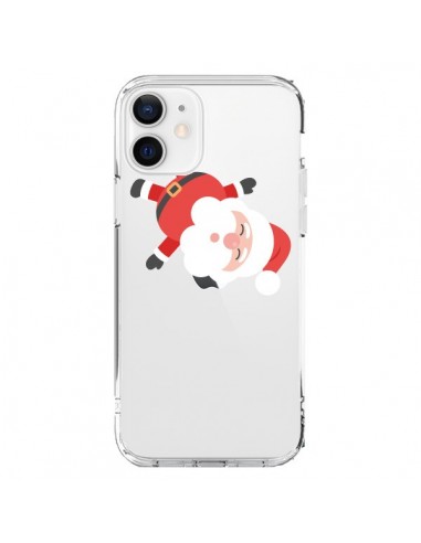 Coque iPhone 12 et 12 Pro Père Noël et sa Guirlande transparente - Nico