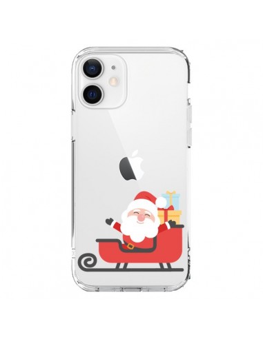 Coque iPhone 12 et 12 Pro Père Noël et son Traineau transparente - Nico
