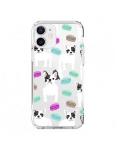 Cover iPhone 12 e 12 Pro Cani Bulldog Francese Macarons...