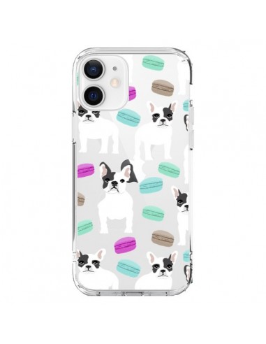 Coque iPhone 12 et 12 Pro Chiens Bulldog Français Macarons Transparente - Pet Friendly