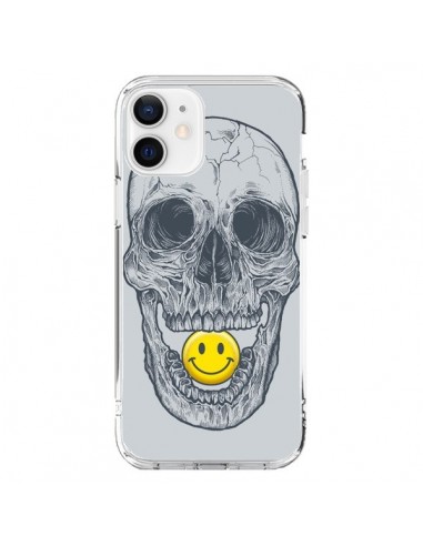 Coque iPhone 12 et 12 Pro Smiley Face Tête de Mort - Rachel Caldwell