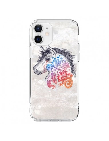 Coque iPhone 12 et 12 Pro Licorne Muticolore - Rachel Caldwell