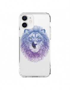 Cover iPhone 12 e 12 Pro Leone Animale Trasparente -...