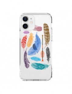 Coque iPhone 12 et 12 Pro Plume Feather Couleur...