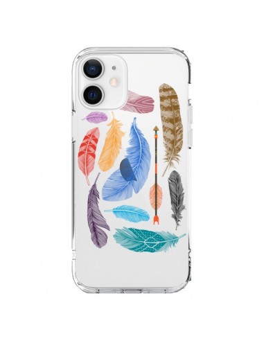 Cover iPhone 12 e 12 Pro Piuma Colorata Trasparente - Rachel Caldwell