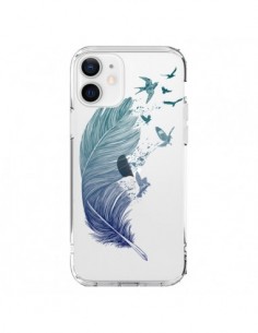 Coque iPhone 12 et 12 Pro Plume Feather Fly Away...