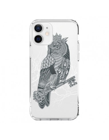Coque iPhone 12 et 12 Pro Owl King Chouette Hibou Roi Transparente - Rachel Caldwell