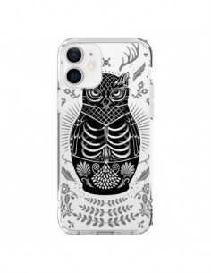 Cover iPhone 12 e 12 Pro Owl Gufo Scheletro Trasparente -...