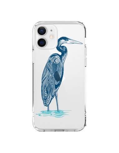 Coque iPhone 12 et 12 Pro Heron Blue Oiseau Transparente - Rachel Caldwell