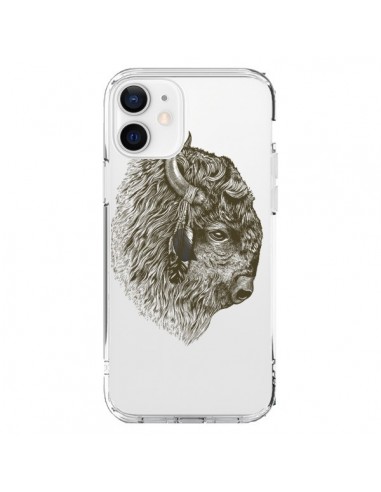 Cover iPhone 12 e 12 Pro Bufalo Bisonte Trasparente - Rachel Caldwell