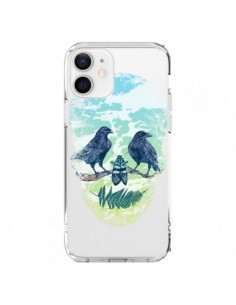 Cover iPhone 12 e 12 Pro Teschio Natura Trasparente -...