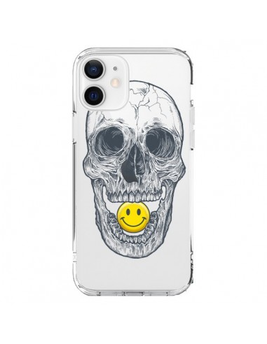 Coque iPhone 12 et 12 Pro Tête de Mort Smiley Transparente - Rachel Caldwell