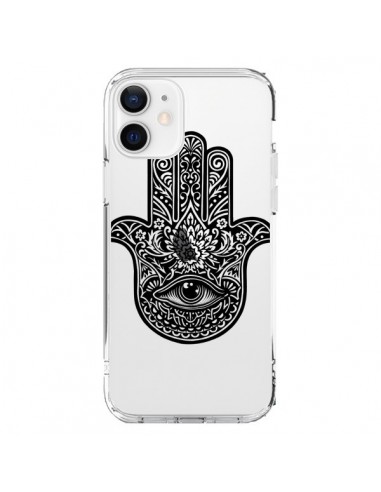 Coque iPhone 12 et 12 Pro Hamsa Cinq Doigts Main Mauvais Oeil Transparente - Rachel Caldwell