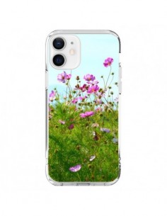 Coque iPhone 12 et 12 Pro Fleurs Roses Champ - R Delean
