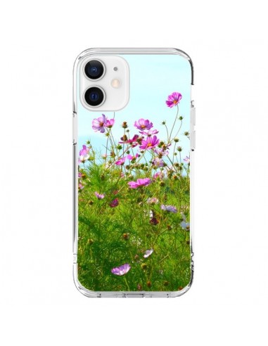 Coque iPhone 12 et 12 Pro Fleurs Roses Champ - R Delean