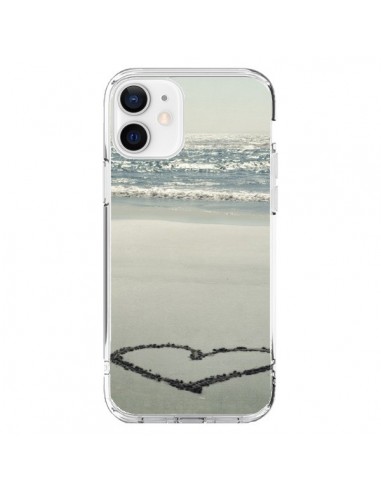 Coque iPhone 12 et 12 Pro Coeoeur Plage Beach Mer Sea Love Sable Sand - R Delean
