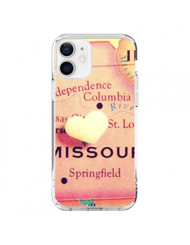 Coque iPhone 12 et 12 Pro Carte Map Missouri Coeoeur - R Delean