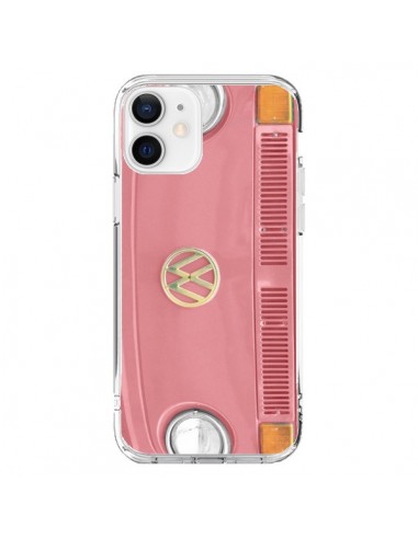 Coque iPhone 12 et 12 Pro Groovy Van Hippie VW Rose - R Delean