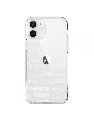 Coque iPhone 12 et 12 Pro Happy Happy Blanc Transparente - R Delean
