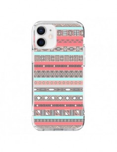Coque iPhone 12 et 12 Pro Azteque Aztec Rose Pastel - Rex...